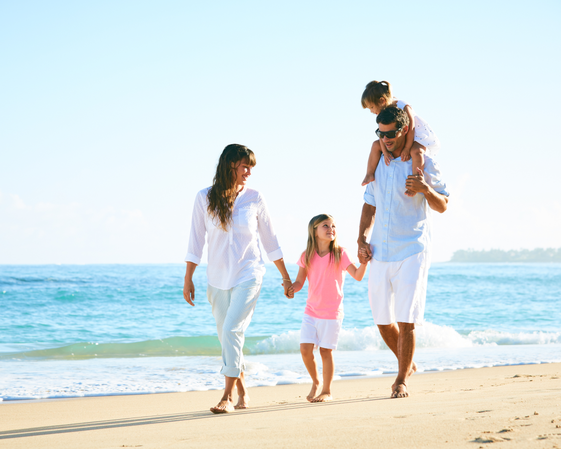 Family on the beach